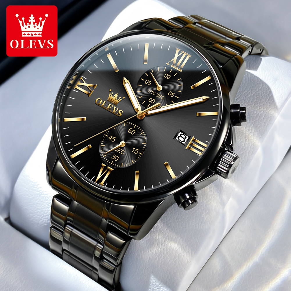 Luxury Watch Manufacturers - OLEVS 2886 Classic Black Quartz Watch