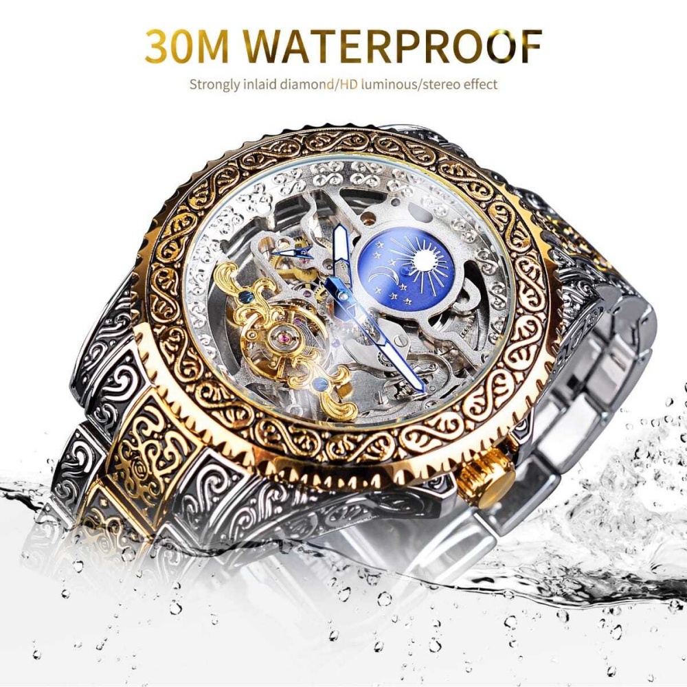High-End Retro Men's Fully Aut - огляд і ціна Luxury Watch Engraving