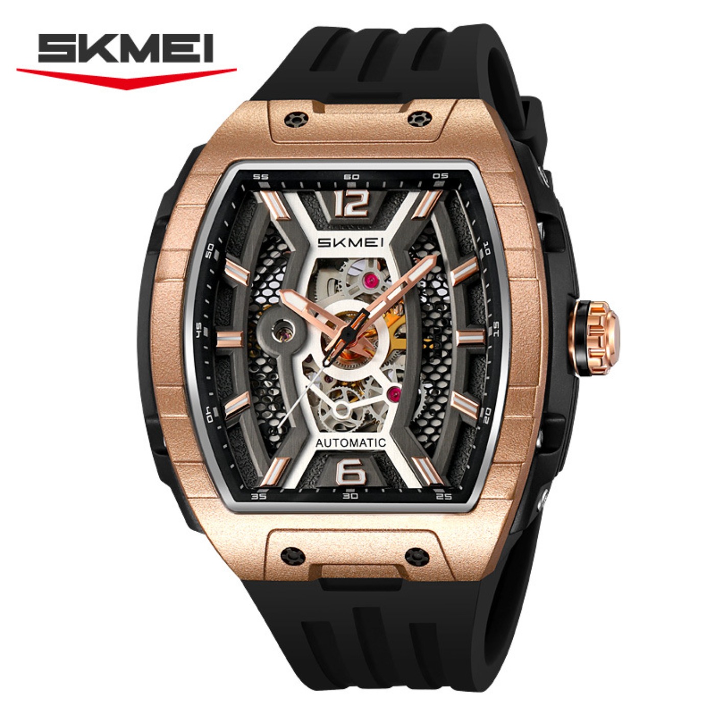 Rose Gold Tonneau Men's Automa - огляд і ціна Luxury Watch Gold